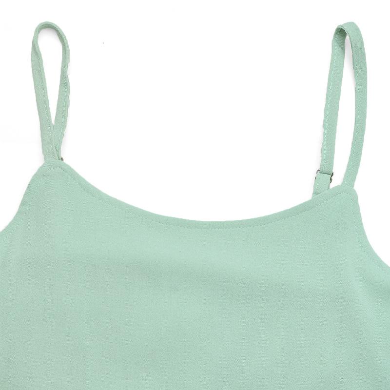 VEZFAA Women's Fashion Summer Spring Solid Color Print Sleeveless Suspenders High Waist Casual Dresses