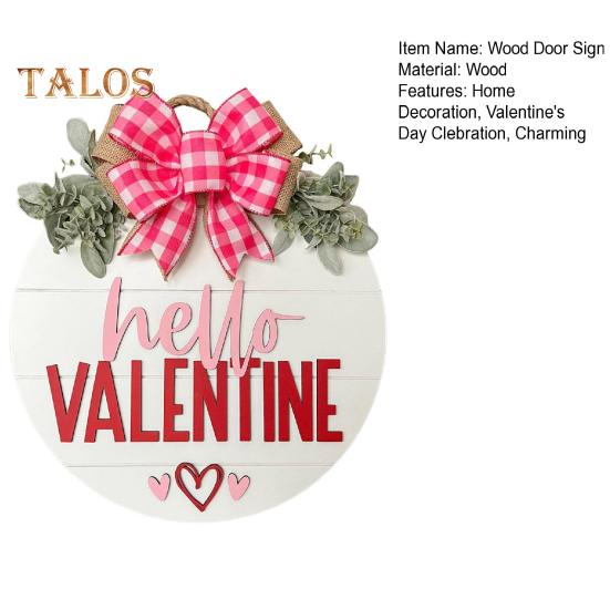 Знак на дверь ко Дню святого Валентина, деревянный знак на дверь с красным розовым бантом, настенная табличка для фермерского дома, декор крыльца входной двери