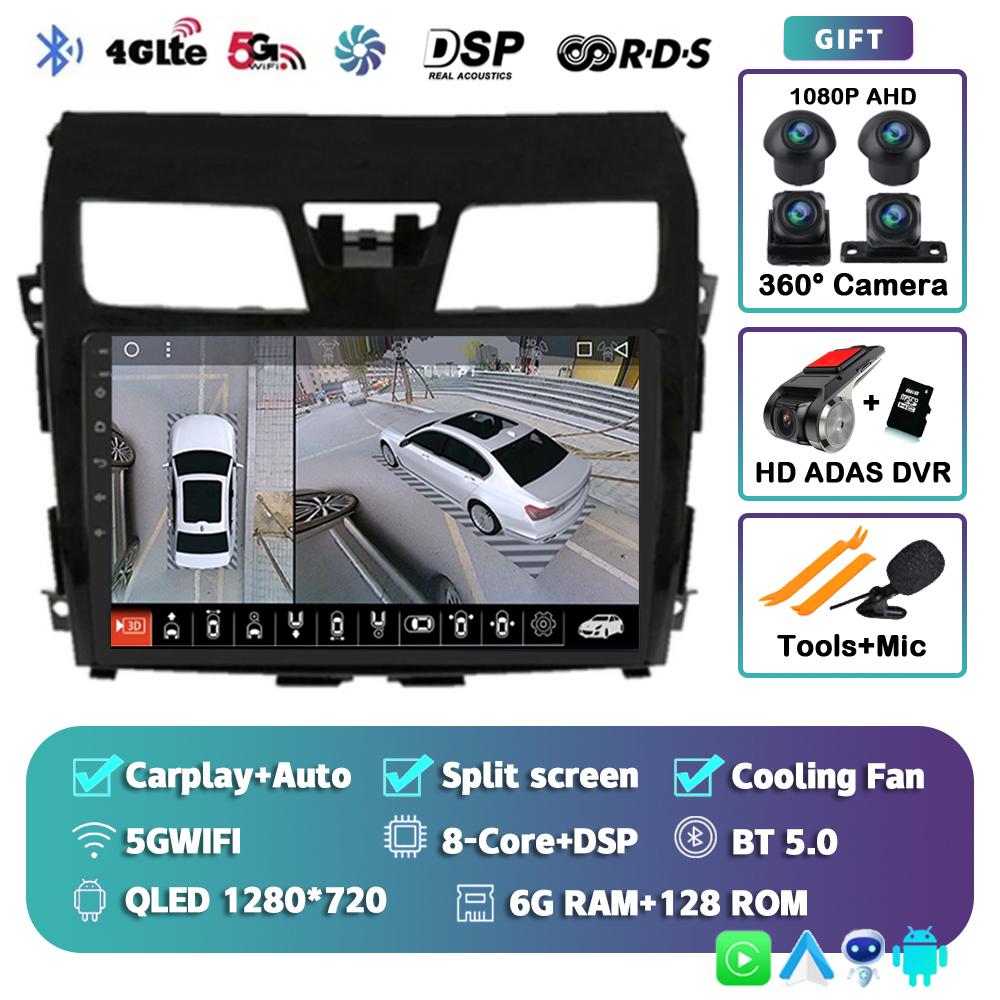 Android 14 Carplay автомобильное радио для Nissan Teana Altima 2013 2014 2015 GPS мультимедийный видеоплеер DSP стерео 360 камера головное устройство