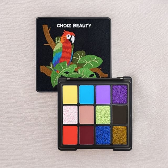 CHOIZ BEAUTY - Палитра теней для век "Попугай" из 12 цветов