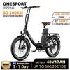 ONESPORT ot16-2 Складной электрический велосипед 48V17AH Аккумулятор 250W Двойной мотор 80-100KM Запас хода Fat fire Электровелосипед