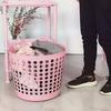 Домашняя большая пластиковая корзина для хранения игрушек, одежды для стирки, прочный контейнер для мелочей