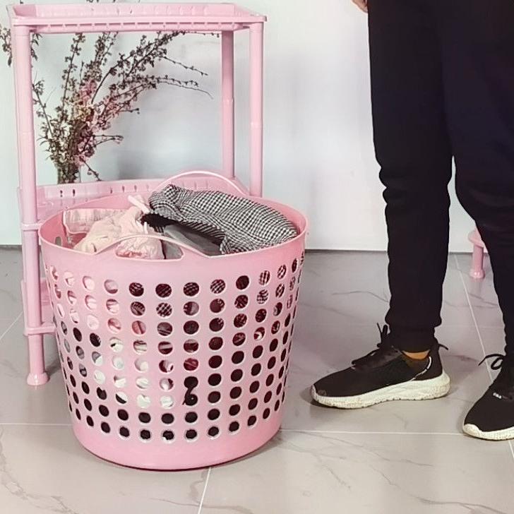 Домашняя большая пластиковая корзина для хранения игрушек, одежды для стирки, прочный контейнер для мелочей