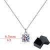 D Color 100% Real Moissanite Necklace for Women 1ct Classic Sparkling Diamond Pendant S925 Sterling Silver Birthday Gift