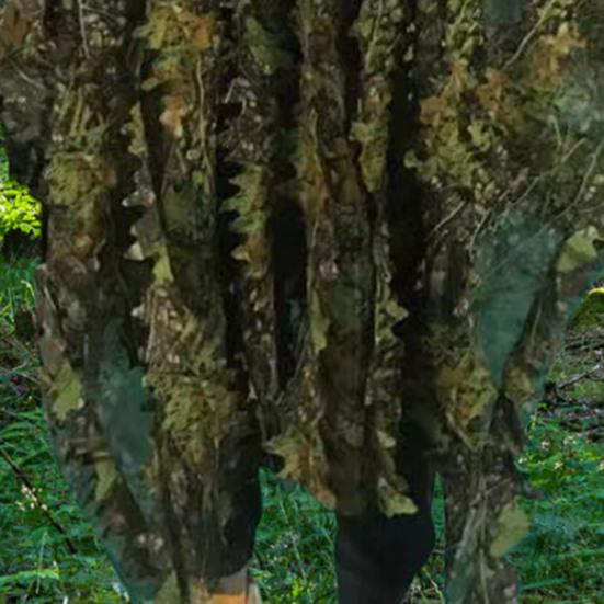 Камуфляжная накидка со скрытой кнопкой 3D Листья с капюшоном Маскировка Одежда для охоты