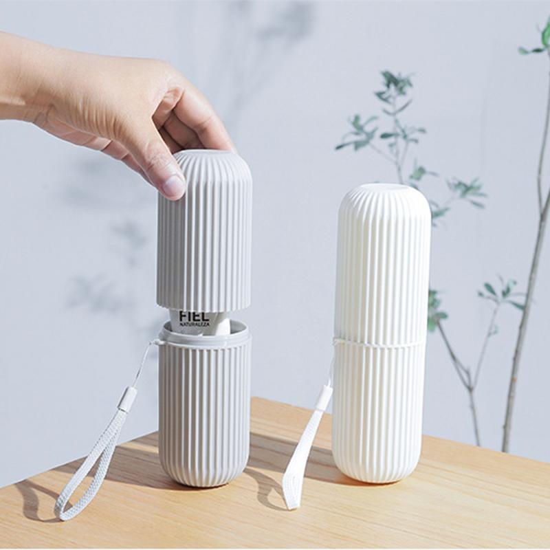 Mouthwashing Cups Plastic Cylinder Storage box Brushing Cups Portable Toothbrush Holder Toothpaste Storage Box For travel Simple Accessories