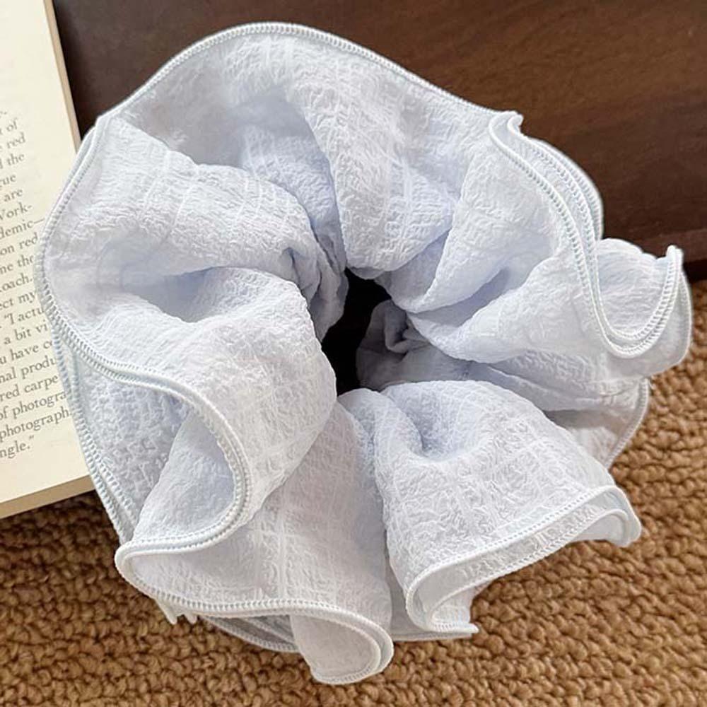 Однотонные кружевные плиссированные резинки для волос в корейском стиле, толстая кишка, веревка для головы, ежедневно