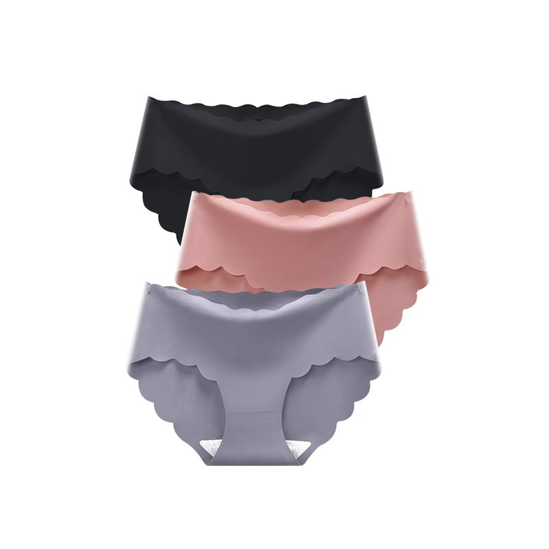 Women's Seamless Panties Sexy Lingerie Underwear 3Pcs/Set For Female Shorts Women Briefs Underpanties Panty Plus Size Pink M-2XL