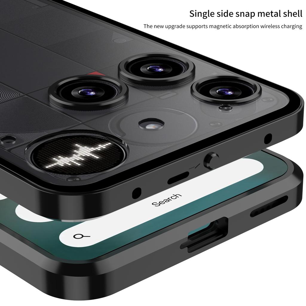 Ни за что Телефон (3) 5G Матовый Чехол Алюминиевый сплав+ПК Чехол для телефона Всплывающая защелка