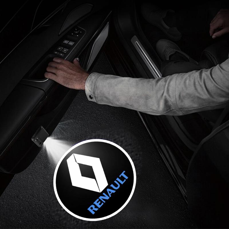Car HD Projector Lamp Car Door Wireless Welcome Light LED Decoration For Renault Clio Kadjar QM6 Koleos Megane Espace Accessory MM8