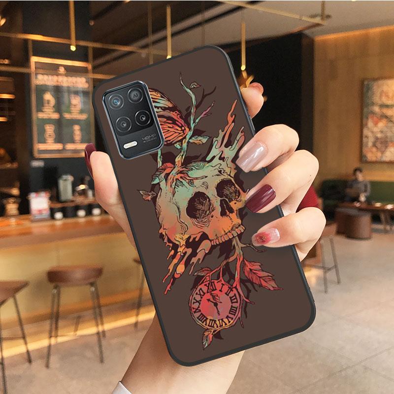 Skull Skeleton Tattoo Art Phone Case for OPPO Realme GT 2 Pro X2 Pro XT C25S 8 7 6 Pro 6i GT Master C3 C21 C21Y C11 X3 SuperZoom