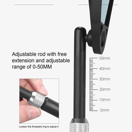 Велосипедное зеркало заднего вида, вращающееся на 360 градусов, с регулируемыми углами, выдвижной ручкой, легко устанавливается, широкий обзор, более четкое зрение, крепление на руль