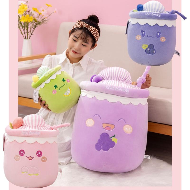 Плюшевая игрушка в виде чашки молочного чая с мороженым для детей, мягкая и милая кукла-чучело, идеальный подарок на день рождения для девочек