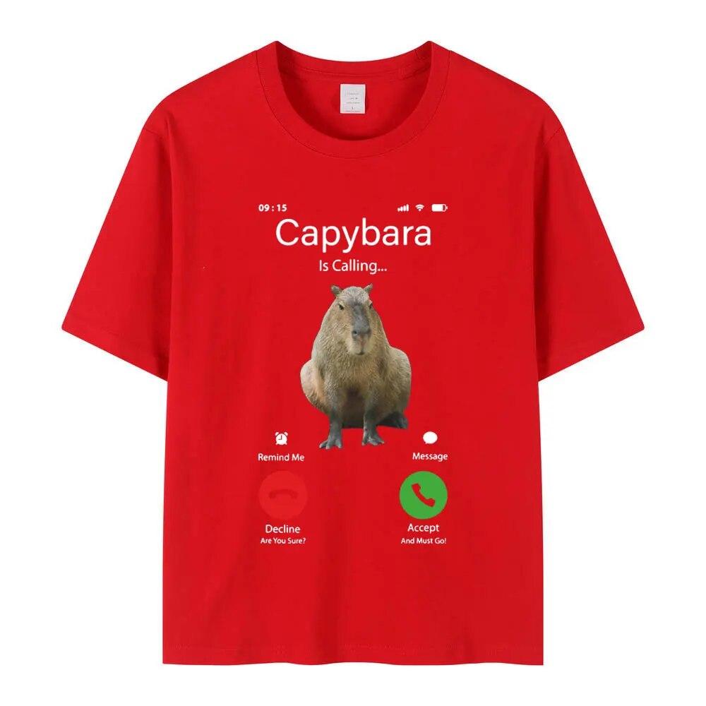 Забавная футболка с изображением капибары, подарок для влюбленных, футболки с принтом «самый крупный грызун», летние модные повседневные футболки большого размера унисекс