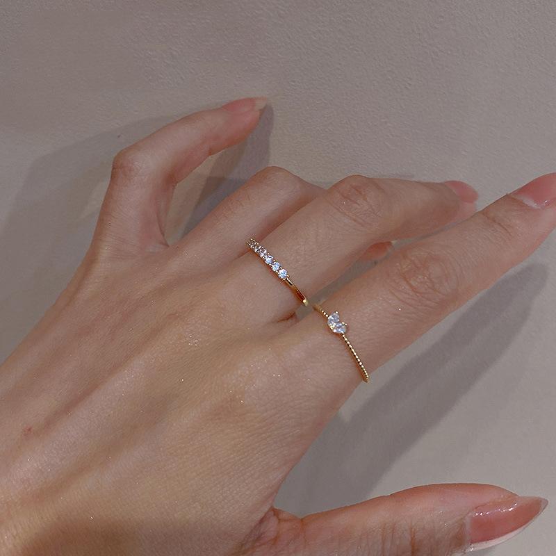 Кольцо Love Inkstone Rhinestone Ring Set Женский уникальный дизайн Модное индивидуальное кольцо Свадебные украшения Подарок на день рождения