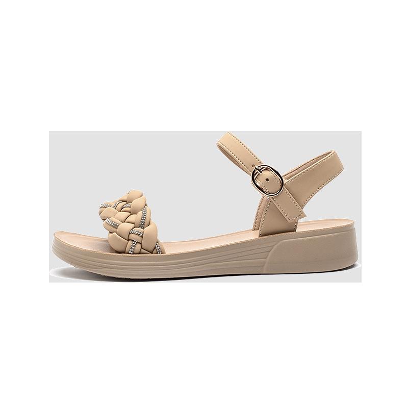 Летняя женская обувь Yuzui дышащая и универсальная 2024 новые женские пляжные модные сандалии нескользящая мягкая подошва с открытым носком удобные