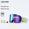 Взрослые горнолыжные маски VECTOR с магнитными линзами с защитой от запотевания - Совместимы с очками по рецепту