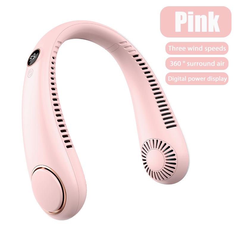 Portable Hanging Neck Fan Digital Display Power Ventilador Bladeless Neckband Fans Air Cooler USB Charging Camping Electric Fan