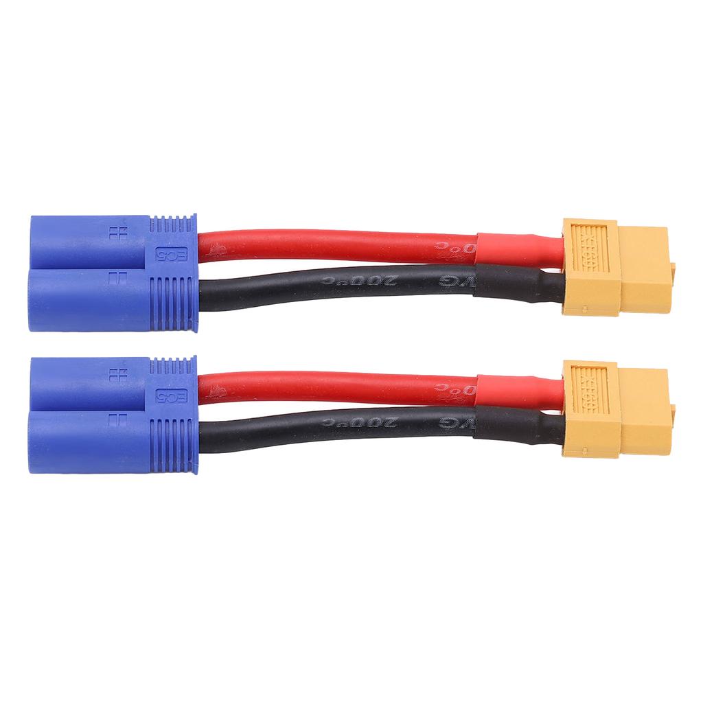 2 шт. Кабель-адаптер с разъемом XT60 (мама) на EC5 (папа) 12AWG Силиконовый провод для RC-автомобиля, самолета 3,74 дюйма