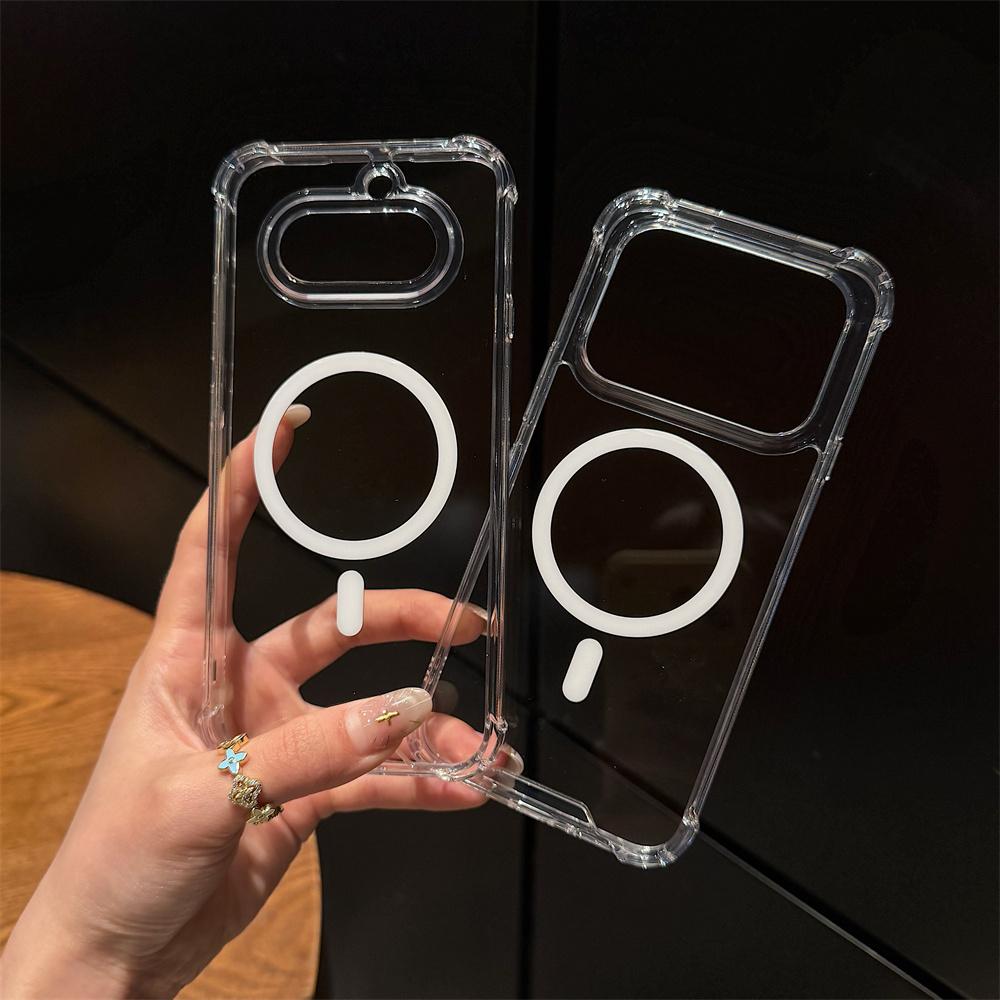 Transparent Shockproof Armor Phone Case For Nothing Phone 4a 3 3a Pro 2 1 2a Plus Magnetic Silicone Hard Acrylic Back Cover