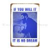 Theodor Herzl If You Will It It Is No Dream Zionist Inspirational Quote Blue Metal Sign Design Wall Mural Create Tin Sign Poster