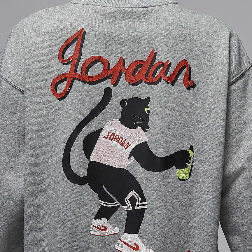 Jordan Флисовая удобная мягкая толстовка Brooklyn с круглым вырезом и длинными рукавами Женская толстовка темно-серого цвета HV1749-063