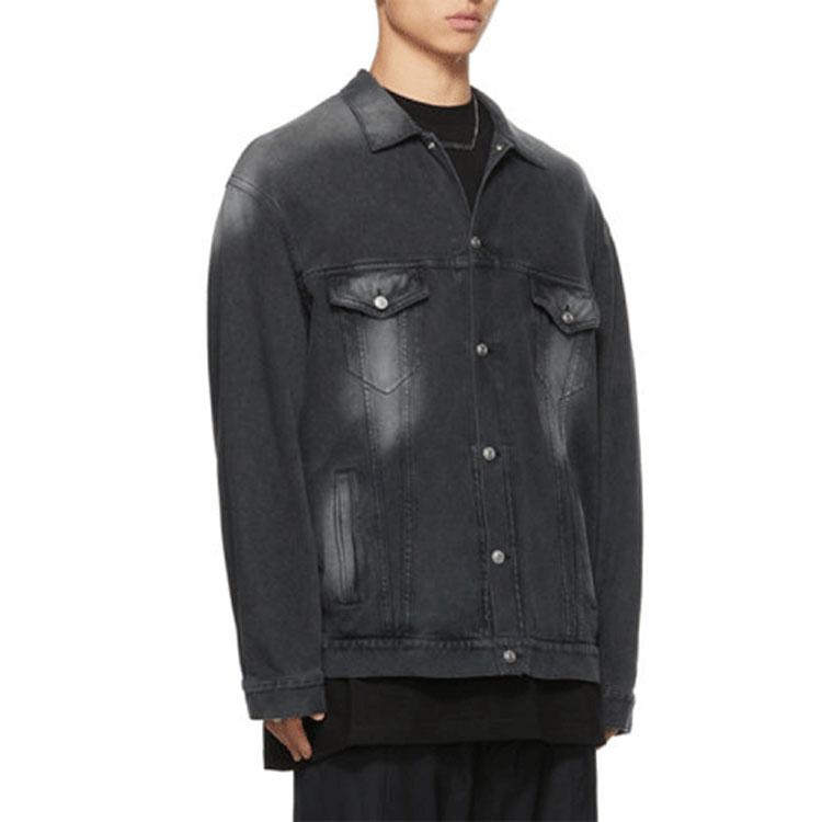 Balenciaga Джинсовая куртка Свободный крой Мужская Черная 662772TKVG51000
