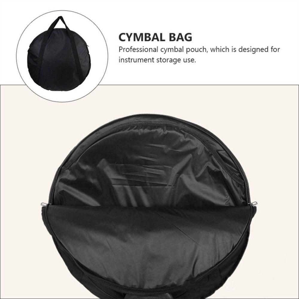Double- Layer Cymbal Bag Carry Handle Cymbal Gig Bag Cymbal Storage Case Travel Container