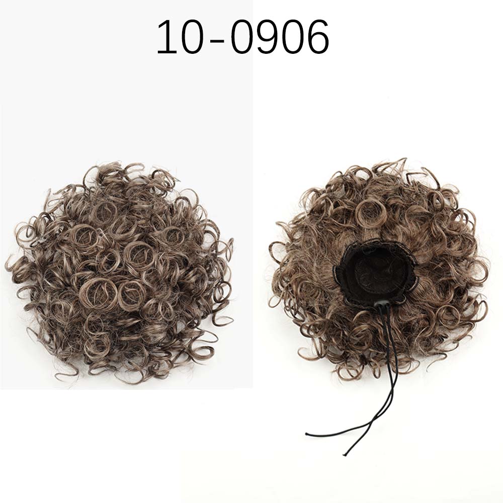 LISI HAIR Грязные пучки волос Кусок парика Эластичный шнурок Свободный большой вьющийся пучок 60 г Синтетический короткий светлый хвост Наращивание хвоста Для женщин Вечеринка Повседневные