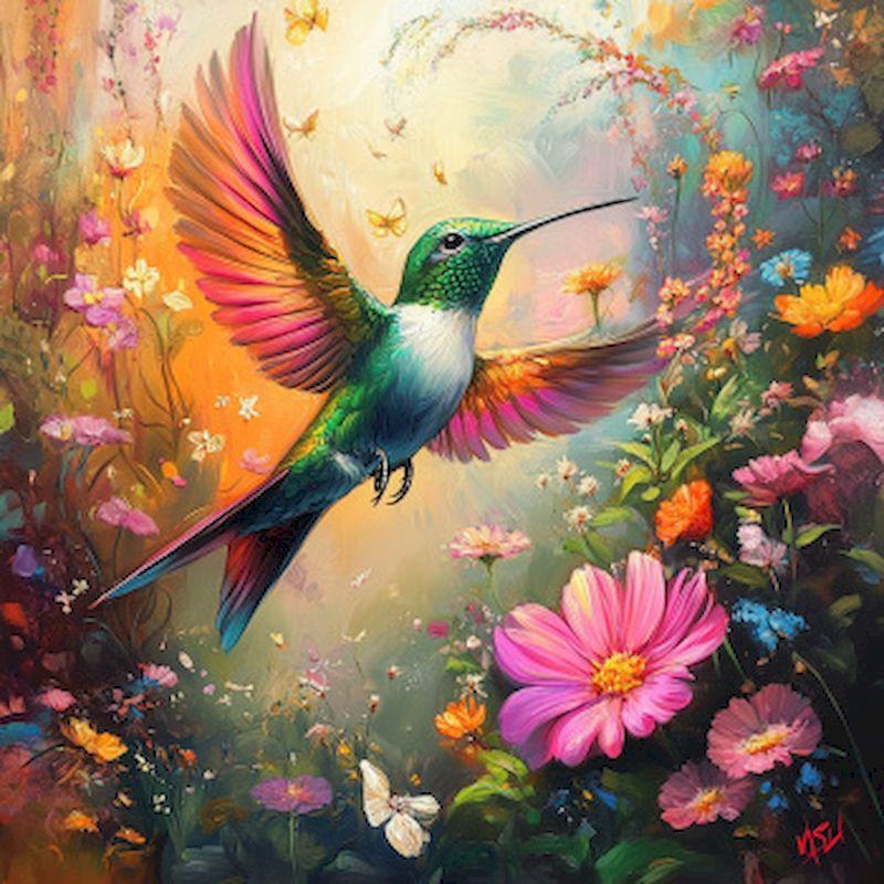 Diamond Painting Animal Bird Picture Of Rhinestones Mosaic Flower Hummingbird Decorative Paintings New Arrivals