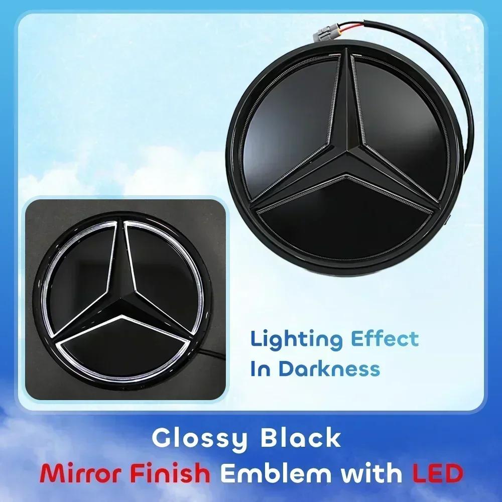 New C200 E200 For Mercedes Benz Chrome Silver Black Front Grille Star Badge Emblem OE Style Flat Surface For Mercedes Benz GLC-