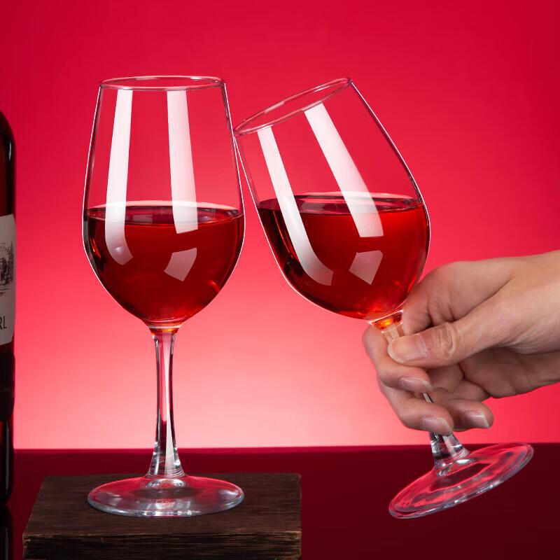 QINGPINGGUO Wine Glasses, Stemmed Cups, 350ml, Set of 6, Lead-Free Glass Bordeaux Wine Glasses, Grape Wine Glasses, Cocktail Glasses