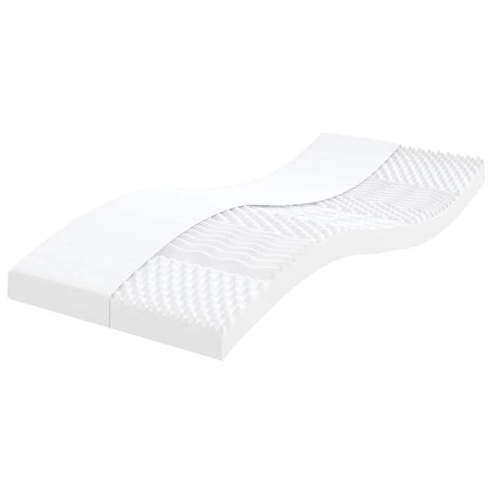 VidaXL Matelas en mousse blanc 90x200 cm 7 zones dureté 20 ILD,matelas de lit,matelas rafraîchissant,matelas souple,356352