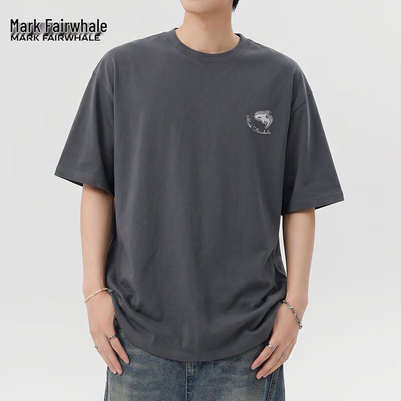 Mark Fairwhale Men's American Casual Whale Logo Cotton T-Shirt