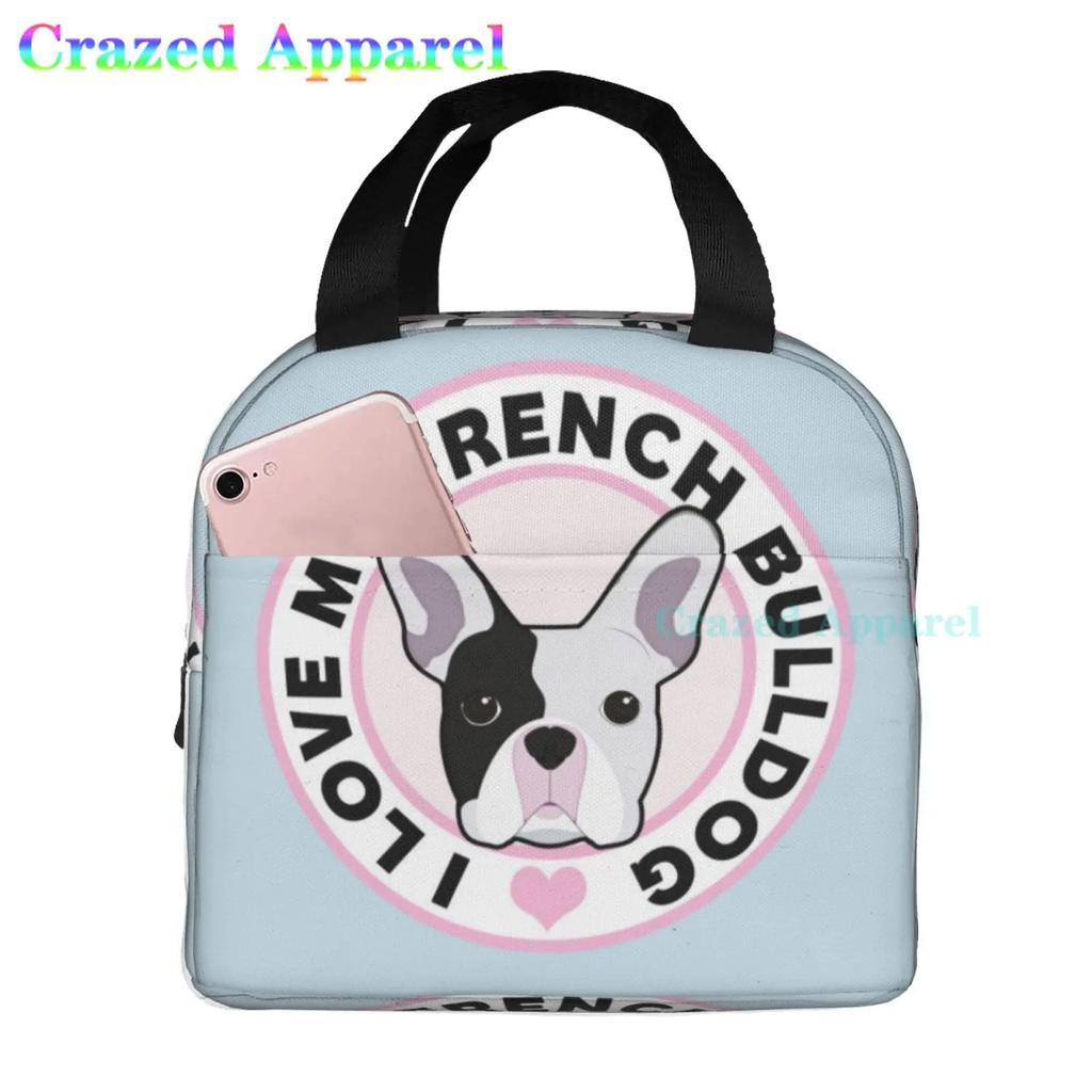 Утепленная сумка для ланча French Bulldogs Dog для женщин, мужчин и детей, большая и многоразовая, с ручкой, с возможностью заморозки для поездок на работу и в школу