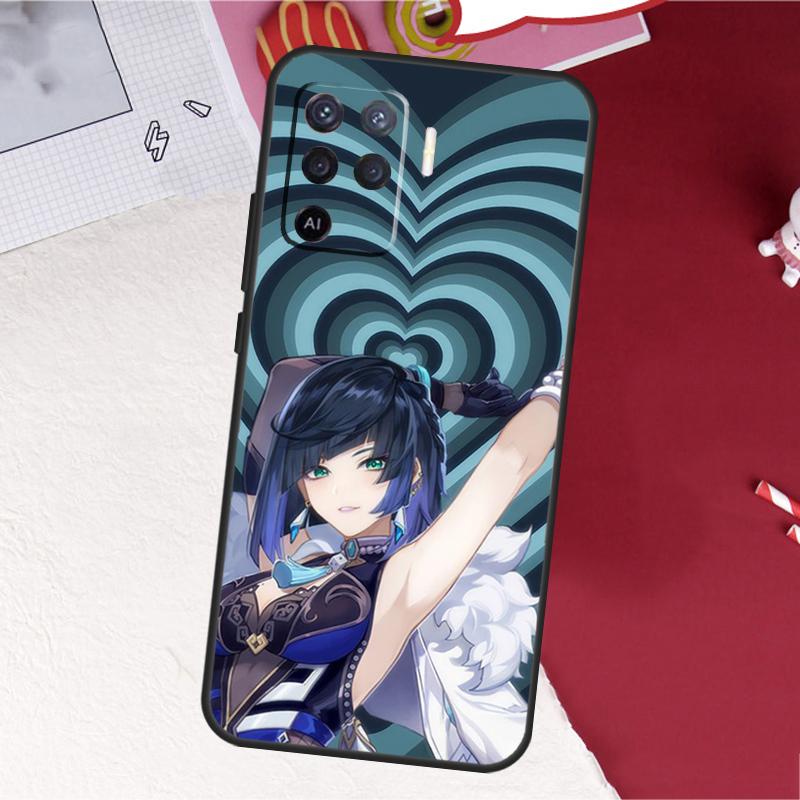 Чехол Yelan Genshin Impact для Oppo A16 A96 A76 A17 A18 A60 A80 A40 A38 A58 A78 A98 A94 A74 A54 A15 A57 A77 A5 Pro