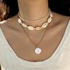 Hot Selling Collarbone Chain Multilayer Stacked Necklace Women's Fashion Bohemian Shell Pendant Accessories