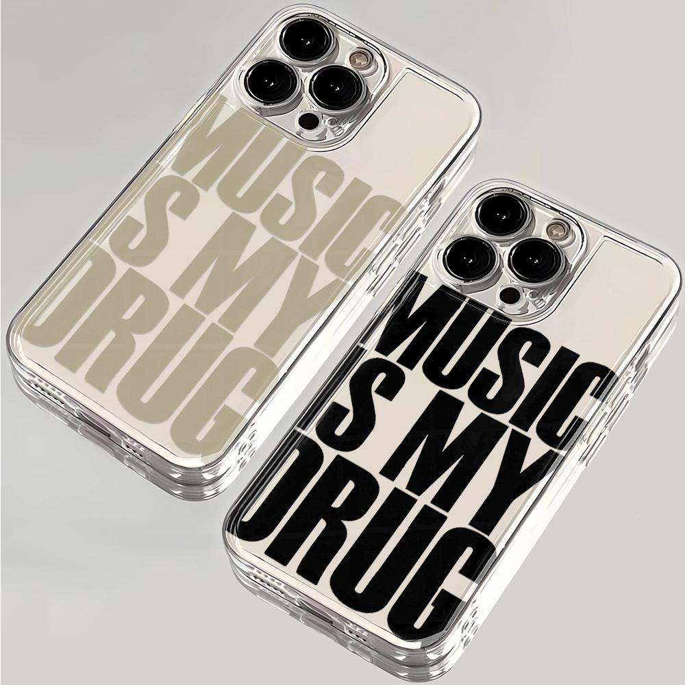 Music Is My Drug Phone Case For IPhone 17 17Air 11 12 13 14 15 16 Pro Max 14 15 16 Plus Shockproof Silicone Clear Bumper Cover