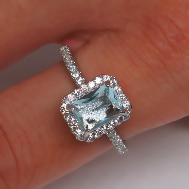 Charm Rings for Women 925 Silver Jewelry with Sapphire Zircon Gemstones Finger Ring Wedding Promise Party Gift Fashion Ornament