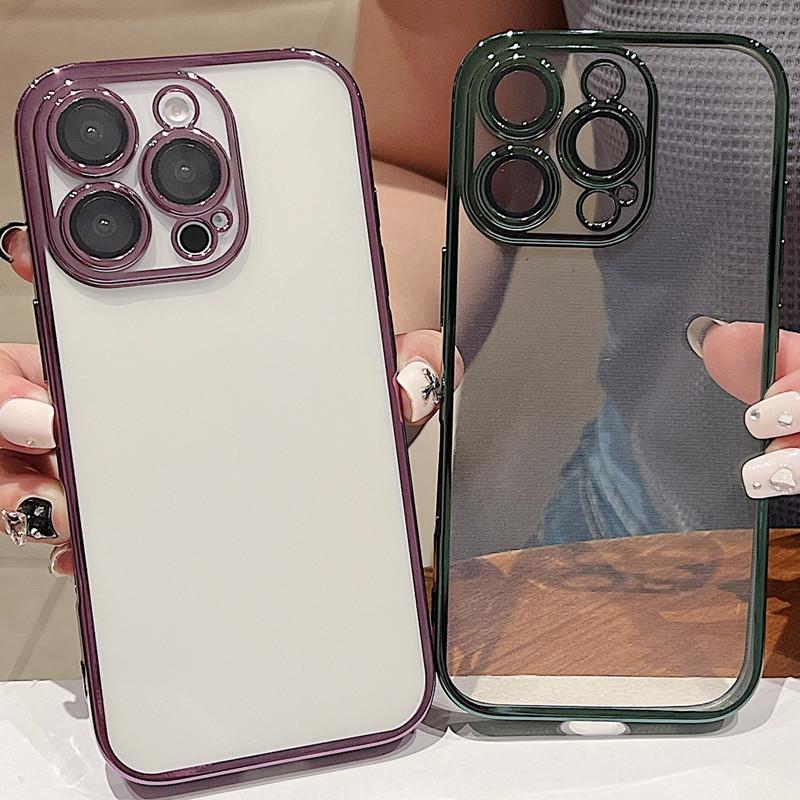 Применимо к iPhone16promax Чехол для мобильного телефона Apple 15 Покрытие 14 Прямая кромка 13 Прозрачный 12 Пленка для линз 16 Ниша