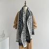 Korean Geometric Double-Sided Cashmere Scarf - Warm, Thick, and Stylish