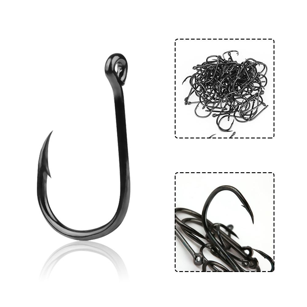 100PCS/SET High Quality Barb Carbon Steel Fish Bait Durable Head Fishing Hooks Fishook