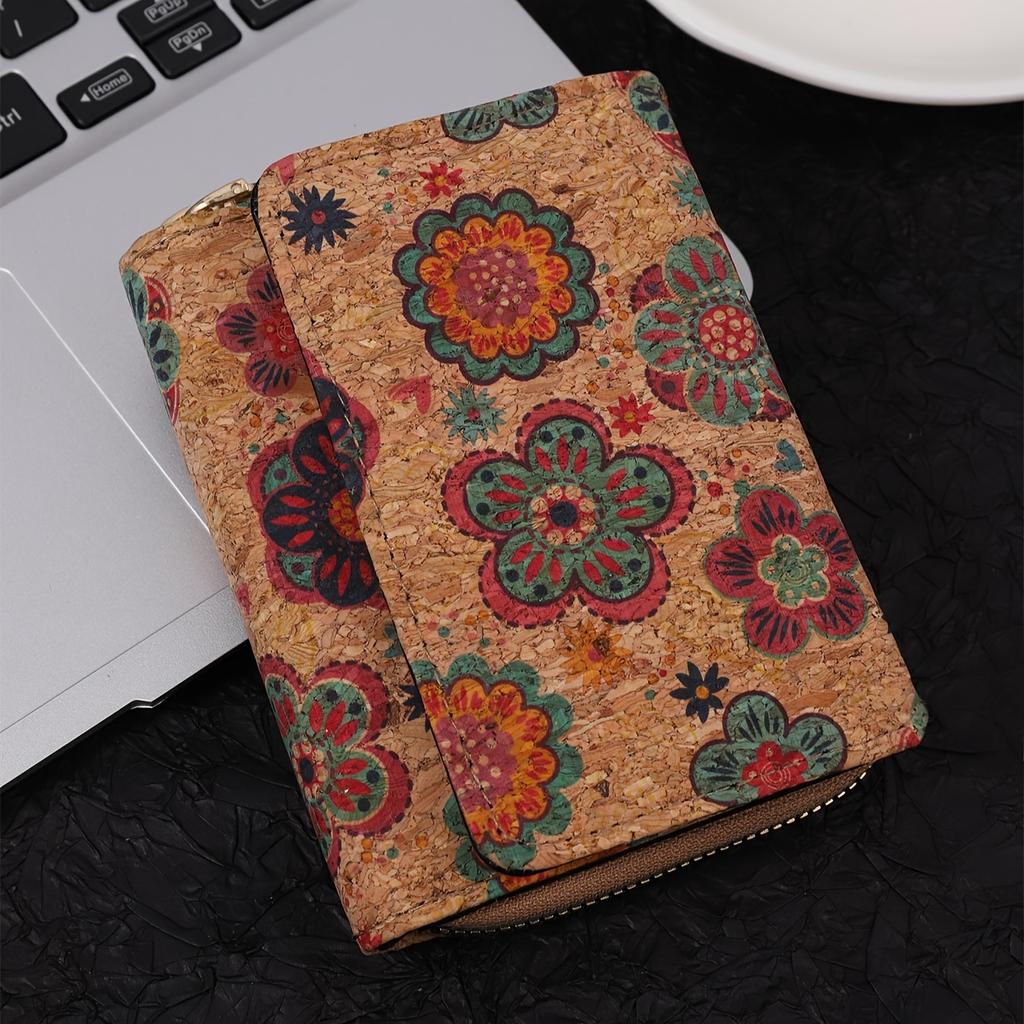 Ретро цветочный узор короткий кошелек этнический стиль клатч сумка для мобильного телефона складной кошелек для монет с отделениями для карт KTY