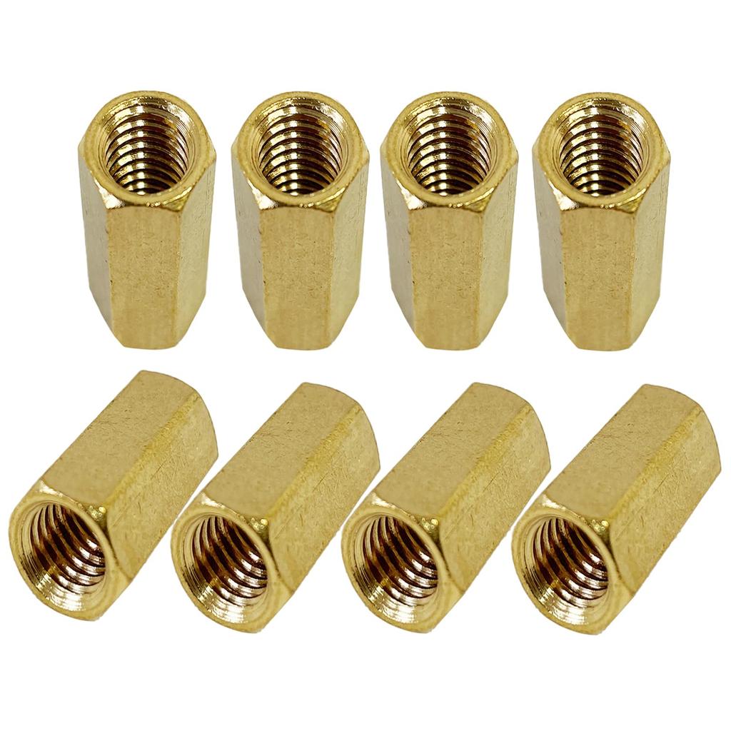 MONOSTORE Универсальная гайка глушителя Мотоциклетная Золотая гайка глушителя Золотая шестигранная латунированная Золотистая гальванизированная Длинная фланцевая гайка Шестигранная гайка 8 шт.