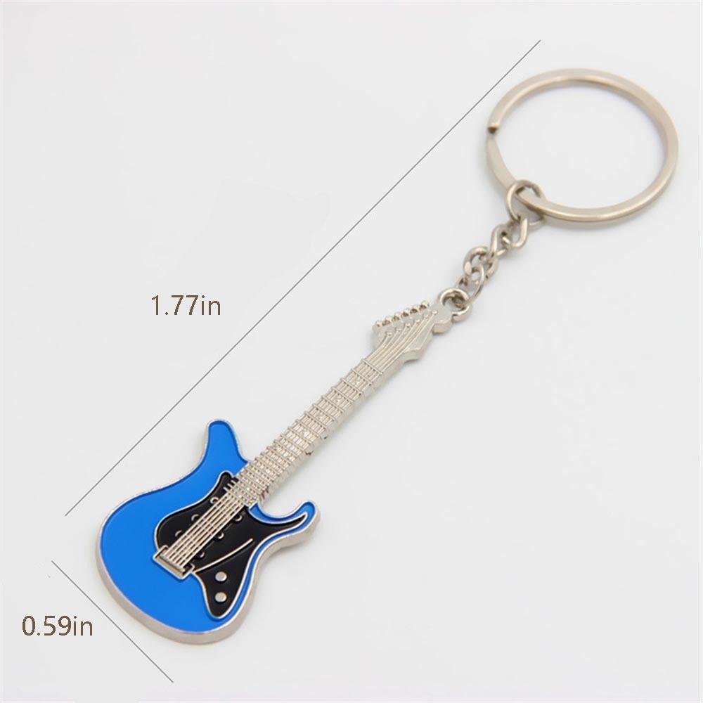 Musical Elements Bag Pendant Bass Car Key Ring Trendy Guitar Keychain  Couple