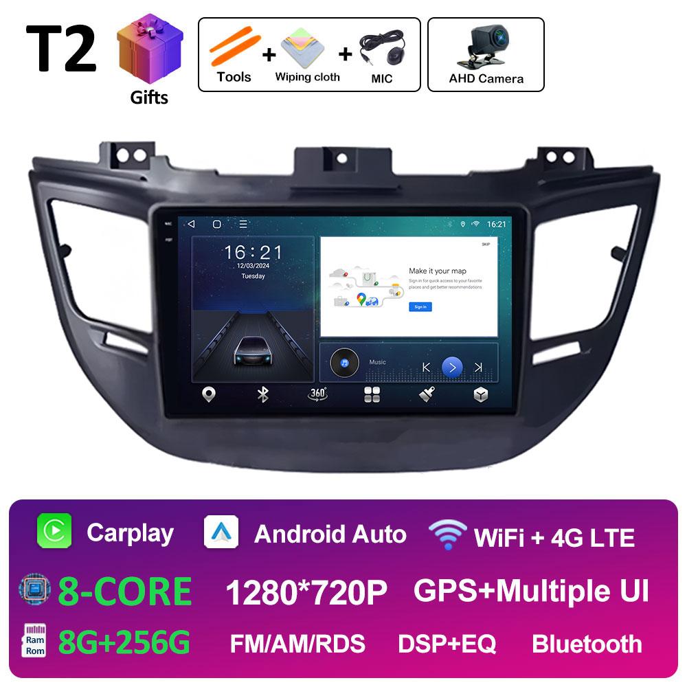 9-дюймовый Android 14 для Hyundai Tucson IX35 3 2015 2016 2017 2018 автомобильный видео радио мультимедийный плеер QLED IPS экран головное устройство WIFI