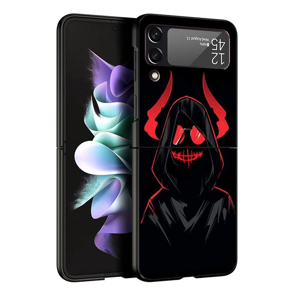 Devil Bad Boy Anime Black Phone Case For Samsung ZFlip7 ZFlip6 ZFlip5 ZFlip4 ZFlip3 5G Hard Protective Galaxy Z Flip 3 4 5 6 7 C