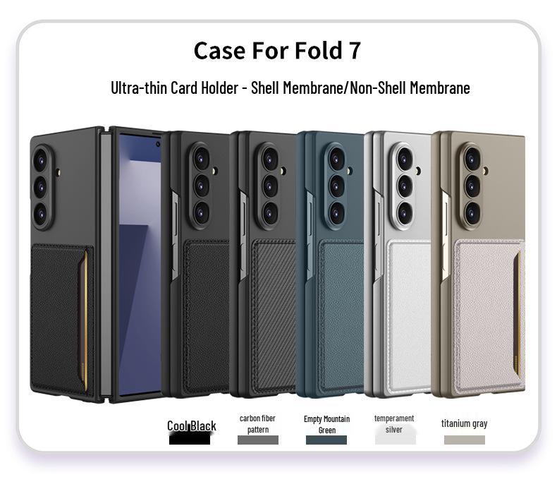 Ультратонкий чехол-книжка Samsung zFold7 в деловом стиле с держателем для карт и защитой от падений