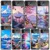 Японская вишня Гора Фудзи Чехлы Для Samsung Galaxy Z Flip 4 5 6 7 3 Z Flip7 Flip6 Flip4 Flip5 Flip3 5G Жесткий Ударопрочный Fundas C