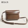 IELGY Женская коричневая повседневная сумка в стиле ретро, ​​универсальная сумка-мессенджер из лакированной кожи на плечо.